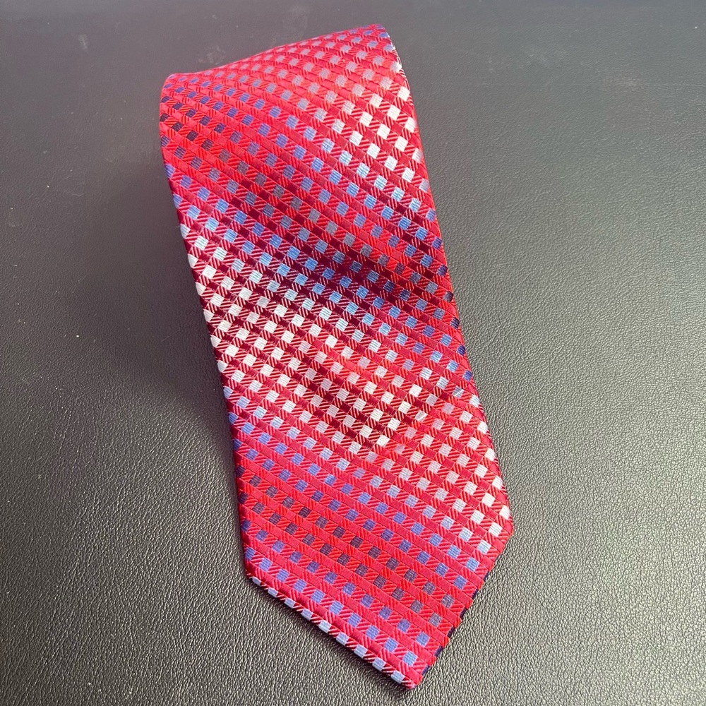 *2/$20* Stacy Adams Red Checkered Tie